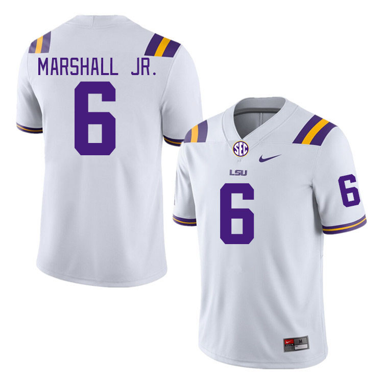 LSU Tigers #6 Terrace Marshall Jr. College Football Jerseys Stitched Sale-White
